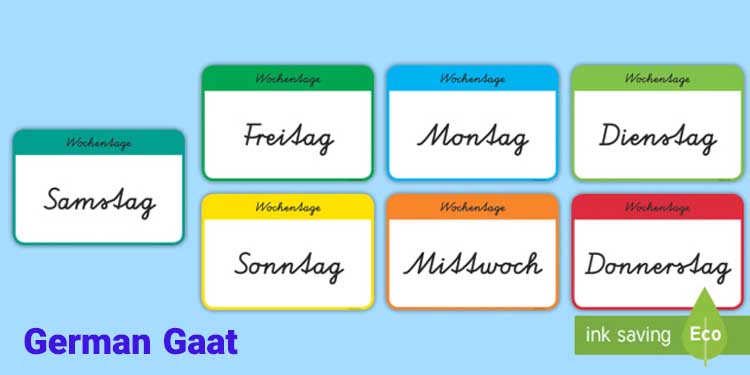  روزهای هفته به زبان آلمانی